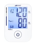NOVAMA Tensiometru electronic de brat Prime+ White masurare in timpul umflarii mansetei detectarea aritmiei memorie 2x100 masuratori manseta reglabila 22-42 cm alimentator USB inclus