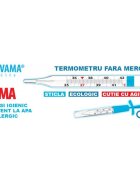 NOVAMA Termometru clasic din sticla White Sigma ecologic cu Galinstan fara mercur fara baterii cu agitator