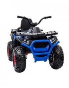 Novokids ATV electric pentru copii Desert Rider Albastru cu acumulator Faruri luminoase Roti din Cauciuc EVA 3-12 ani maxim 50 kg 2 Baterii de 12V Mp3USB 2 Viteze Lungime 111 cm Model Offroad