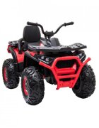 Novokids ATV electric pentru copii Desert Rider Rosu cu acumulator Faruri luminoase Roti din Cauciuc EVA 3-12 ani maxim 50 kg 2 Baterii de 12V Mp3USB 2 Viteze Lungime 111 cm Model Offroad