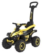Novokids ATV pentru copii Little Beast Galben cu melodii si lumini maner de impins detasabil fara pedale greutate admisa 25 kg
