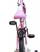 Novokids Bicicleta pentru copii Crystal Bike Roz Roti 16 inch Maxim 35 kg Cadru din otel Roti ajutatoare Ghidon si sa reglabile pe inaltime