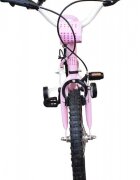 Novokids Bicicleta pentru copii Crystal Bike Roz Roti 16 inch Maxim 35 kg Cadru din otel Roti ajutatoare Ghidon si sa reglabile pe inaltime