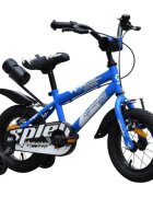 Novokids Bicicleta pentru copii SplendOr Boom Pro Edition Albastru Cu bidon pentru apa Roti 12 inch Greutate admisa 50 kg Cadru din otel Roti ajutatoare detasabile Ghidon reglabil pe inaltime