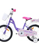 Novokids Bicicleta pentru copii SplendOr Boom PRO Edition Mov Cu cosulet pentru copii Roti 12 inch Greutate admisa 50 kg Cadru din otel Roti ajutatoare detasabile Ghidon reglabil pe inaltime