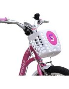 Novokids Bicicleta pentru copii SplendOr Boom PRO Edition Roz Cosulet pentru papusi Roti 16 inch Greutate admisa 50 kg Cadru din otel Roti ajutatoare detasabile Ghidon reglabil pe inaltime
