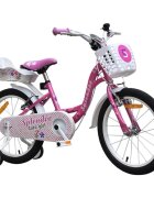 Novokids Bicicleta pentru copii SplendOr Boom PRO Edition Roz Cosulet pentru papusi Roti 16 inch Greutate admisa 50 kg Cadru din otel Roti ajutatoare detasabile Ghidon reglabil pe inaltime