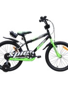 Novokids Bicicleta pentru copii SplendOr Boom PRO Edition Verde Cu bidon pentru apa Roti 16 inch Greutate admisa 50 kg Cadru din otel Roti ajutatoare detasabile Ghidon reglabil pe inaltime