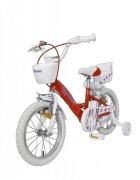 Novokids Bicicleta pentru copii SplendOr Pro Line Edition Rosu cosulet roti 14 inch maxim 35 kg cadru din otel roti ajutatoare detasabile ghidon reglabil pe inaltime