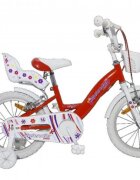 Novokids Bicicleta pentru copii SplendOr Pro Line Edition Rosu cosulet roti 14 inch maxim 35 kg cadru din otel roti ajutatoare detasabile ghidon reglabil pe inaltime
