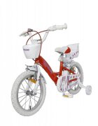 Novokids Bicicleta pentru copii SplendOr PRO Line Edition Rosu Cosulet Roti 16 inch Maxim 35 kg Cadru din otel Roti ajutatoare detasabile Ghidon reglabil pe inaltime