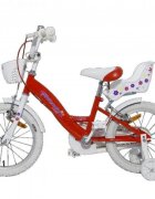 Novokids Bicicleta pentru copii SplendOr PRO Line Edition Rosu Cosulet Roti 16 inch Maxim 35 kg Cadru din otel Roti ajutatoare detasabile Ghidon reglabil pe inaltime