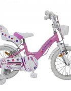 Novokids Bicicleta pentru copii SplendOr PRO Line Edition Roz Cosulet Roti 16 inch Maxim 35 kg Cadru din otel Roti ajutatoare detasabile Ghidon reglabil pe inaltime