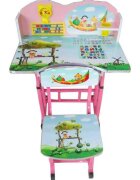 Novokids Birou pentru copii My first desk Roz Verde din MDF cu jucarii interactive dimensiuni 68X43X65 cadru metalic