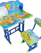 Novokids Birou pentru copii My little desk Albastru din MDF cu jucarii interactivecadru metalic 70x44x67 cm