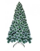 Novokids Brad artificial de Craciun cu varfuri albe PineTree Alb Verde Cu ace lungi Coroana bogata Inaltime 150 cm Suport inclus Pom de Craciun Ecologic