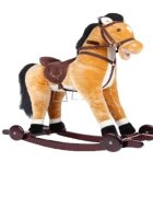 Novokids Calut balansoar pentru copii Rocking Horse XXL CremAlb din plus cu roti platforma detasabila functie trotineta fara pedale dimensiuni 85x37x77 cm greutate suportata 50 kg