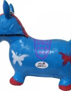 Novokids Calut de sarit gonflabil Jumping Donkey cu Sunete si lumini Dimensiuni 55X50X25 cm Pentru interior si exterior Maxim 50 kg Albastru
