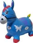 Novokids Calut de sarit gonflabil Jumping Donkey cu Sunete si lumini Dimensiuni 55X50X25 cm Pentru interior si exterior Maxim 50 kg Albastru