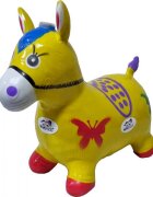 Novokids Calut de sarit gonflabil Jumping Donkey cu Sunete si lumini Dimensiuni 55X50X25 cm Pentru interior si exterior Maxim 50 kg Galben