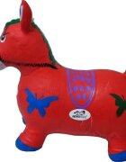 Novokids Calut de sarit gonflabil Jumping Donkey cu Sunete si lumini Dimensiuni 55X50X25 cm Pentru interior si exterior Maxim 50 kg Rosu