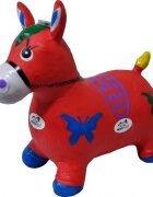 Novokids Calut de sarit gonflabil Jumping Donkey cu Sunete si lumini Dimensiuni 55X50X25 cm Pentru interior si exterior Maxim 50 kg Rosu