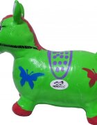 Novokids Calut de sarit gonflabil Jumping Donkey cu Sunete si lumini Dimensiuni 55X50X25 cm Pentru interior si exterior Maxim 50 kg Verde