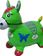 Novokids Calut de sarit gonflabil Jumping Donkey cu Sunete si lumini Dimensiuni 55X50X25 cm Pentru interior si exterior Maxim 50 kg Verde