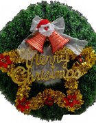 Novokids Coronita de Craciun XXL pentru usa si casa Christmas Crown Diametru 47 cm Cu decoratiuni Model Brad cu Steluta Verde si Auriu