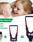 Novokids Ham pentru copii Premium Owl Walking Assistant Bleumarin cu maner comfortabil intaritura material moale greutate suportata 20 kg lavabil