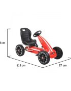 Novokids Kart cu pedale pentru copii Chrysler Kart Pro Rosu roti din cauciuc EVA 5-8 ani structura metalica frana de mana functie FreeWheel mers cu spatele