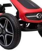 Novokids Kart cu pedale pentru copii Mercedes Benz Kart Pro Rosu cu claxon si melodii structura metalica frana de mana functie freewheel scaun ajustabil mers cu spatele