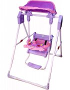 Novokids Leagan pentru copii Broscuta Roz pentru interior si exterior Cu melodii si lumini Suport picioare Centura de siguranta