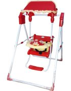 Novokids Leagan pentru copii Ratusca Rosu pentru interior si exterior Cu melodii si lumini Suport picioare Centura de siguranta