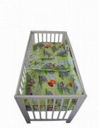 Novokids Lenjerie din bumbac cu 3 piese pentru patut Elefant Verde