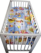 Novokids Lenjerie din bumbac cu 3 piese pentru patut Ursulet Palarie Albastru