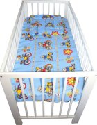 Novokids Lenjerie din bumbac cu 3 piese pentru patut Ursulet pe bicicleta