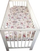Novokids Lenjerie din bumbac cu 3 piese pentru patut Ursuleti Love Alb