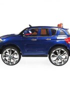 Novokids Masinuta electrica pentru copii Albastru cu Roti din Cauciuc Display LCD cu Redare MP4 Desene sau Muzica Scaun din Piele Model Offroad Baterie Performanta 12V 2 Viteze