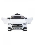Novokids Masinuta electrica pentru copii Audi Q7 Alb Roti din Cauciuc EVA Greutate admisa 30 kg Usi cu deschidere 2 Viteze Lungime 121 cm 2 motoare control parental