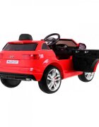 Novokids Masinuta electrica pentru copii Audi Q7 Rosu Roti din Cauciuc EVA Greutate admisa 30 kg Usi cu deschidere 2 Viteze Lungime 121 cm 2 motoare control parental