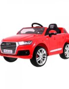 Novokids Masinuta electrica pentru copii Audi Q7 Rosu Roti din Cauciuc EVA Greutate admisa 30 kg Usi cu deschidere 2 Viteze Lungime 121 cm 2 motoare control parental