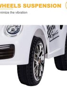 Novokids Masinuta electrica pentru copii Beetle Mini Car Alb cu acumulator telecomanda melodii si lumini greutate suportata 30 kg usi cu deschidere 2 viteze MP3