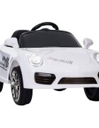 Novokids Masinuta electrica pentru copii Beetle Mini Car Alb cu acumulator telecomanda melodii si lumini greutate suportata 30 kg usi cu deschidere 2 viteze MP3