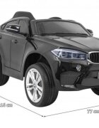 Novokids Masinuta electrica pentru copii BMW X6 M roti din cauciuc EVA max 30 kg usi cu deschidere baterie 12V 2 viteze 2 motoare 390 W Negru