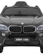 Novokids Masinuta electrica pentru copii BMW X6 M roti din cauciuc EVA max 30 kg usi cu deschidere baterie 12V 2 viteze 2 motoare 390 W Negru