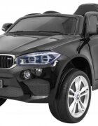 Novokids Masinuta electrica pentru copii BMW X6 M roti din cauciuc EVA max 30 kg usi cu deschidere baterie 12V 2 viteze 2 motoare 390 W Negru