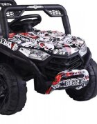 Novokids Masinuta electrica pentru copii Buggy Mini UTV cu faruri luminoase telecomanda 3-6 ani max 30 kg 3 viteze model Offroad Alb