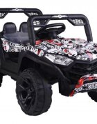 Novokids Masinuta electrica pentru copii Buggy Mini UTV cu faruri luminoase telecomanda 3-6 ani max 30 kg 3 viteze model Offroad Alb