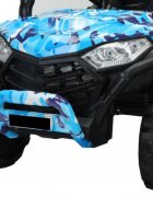 Novokids Masinuta electrica pentru copii Buggy Mini UTV cu faruri luminoase telecomanda 3-6 ani max 30 kg 3 viteze Model Offroad Albastru Camuflaj